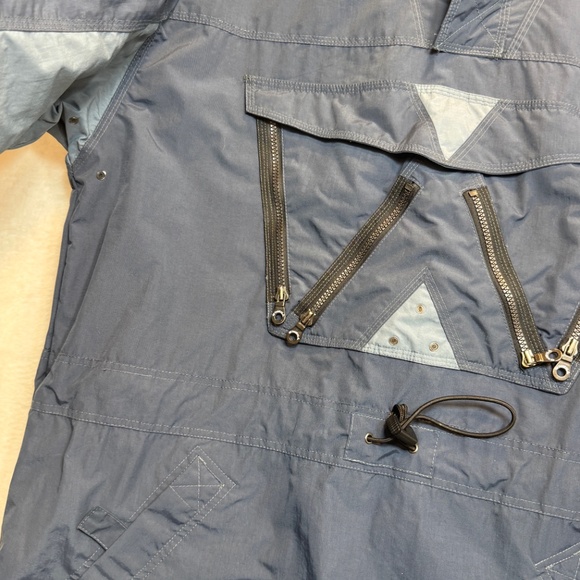 O'Neill Snowear Windbreaker Mens Size Large Blue Hooded Nylon Pockets Pullover - Picture 2 of 10